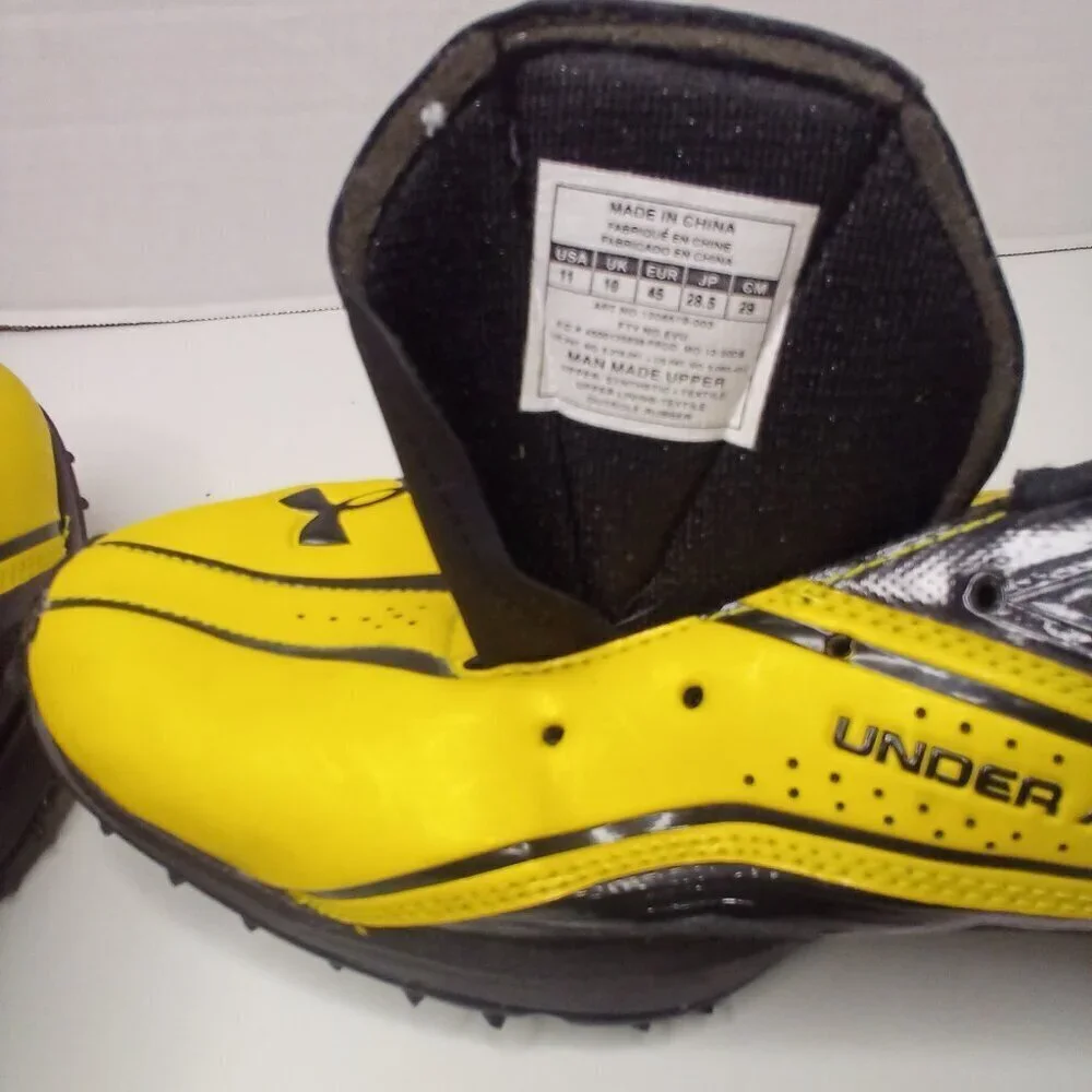 Under Armour Football Cleats Men 11 Scouting Combine Yellow Black No Laces